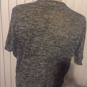 Poetry Tops - Medium black/white marled top w/ short sleeves Poetry Tops - Medium black/white marled top w/ short sleeves